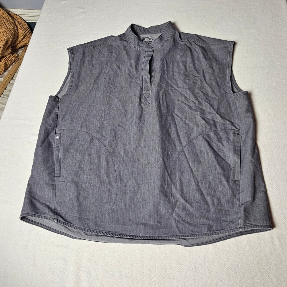 FIGS Rafaela Sleeveless Scrub Top Large Grey Technical Collection